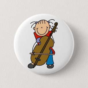 Badge Rond 5 Cm Chiffre bouton de bâton de violoncelle