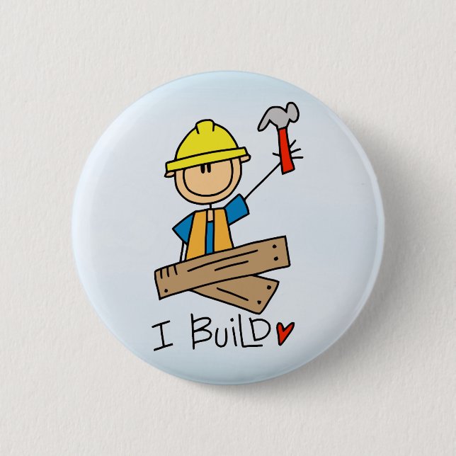 Badge Rond 5 Cm Chiffre charpentier de bâton (Devant)