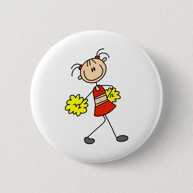Badge Rond 5 Cm Chiffre Cheerleading mignon bouton de bâton (Devant)