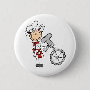 Badge Rond 5 Cm Chiffre chef de bâton à l'aide des boutons de