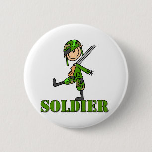 Badge Rond 5 Cm Chiffre de bâton de soldat