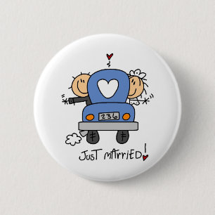 Badge Rond 5 Cm Chiffre de bâton juste marié