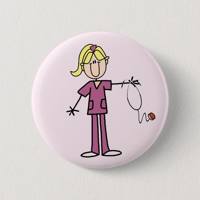 Badge Rond 5 Cm Chiffre femelle blond T-shirts de bâton (Devant)