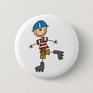 Badge Rond 5 Cm Chiffre patinage de bâton de rouleau