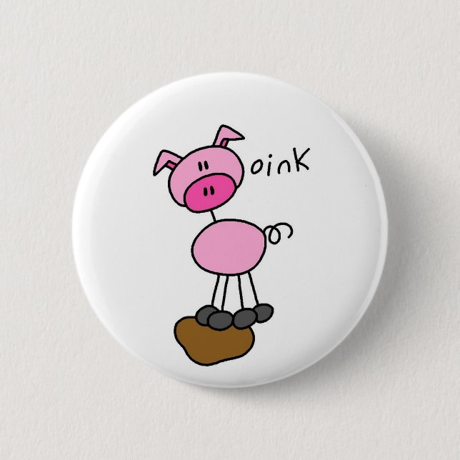 Badge Rond 5 Cm Chiffre T-shirts et cadeaux de bâton de porc (Devant)