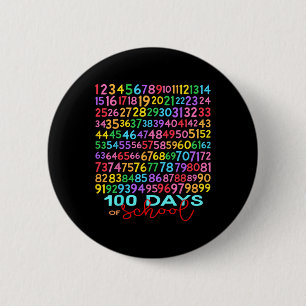 Badge Rond 5 Cm Chiffres de maths drôles 100ème jour d'école ensei