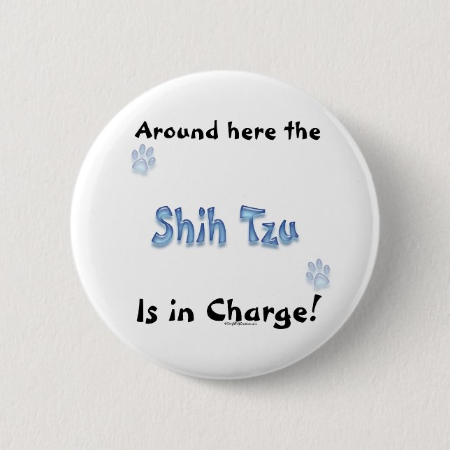 Badge Rond 5 Cm Chih Tzu Charge - Bouton (Devant)