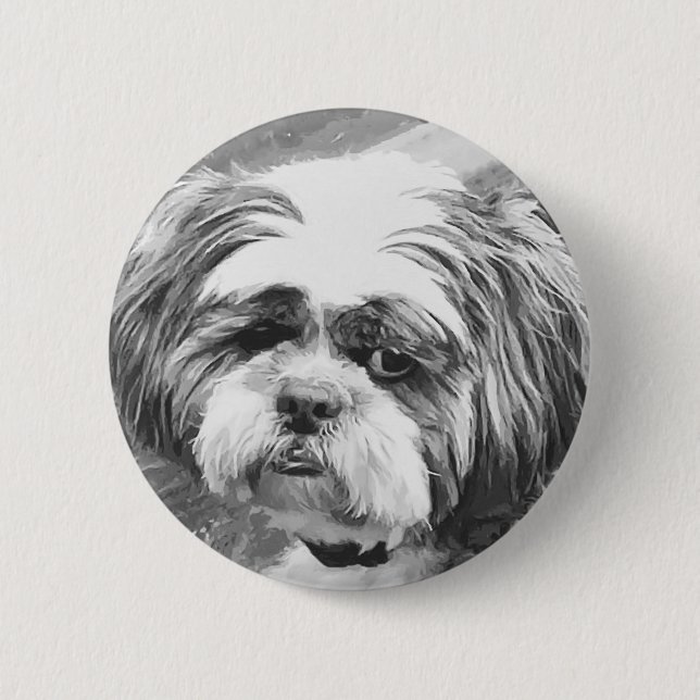 BADGE ROND 5 CM CHIH TZU DOG (Devant)