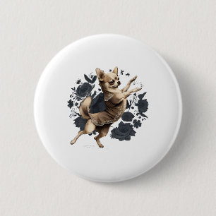 Badge Rond 5 Cm Chihuahua Ballerina Danse de ballet