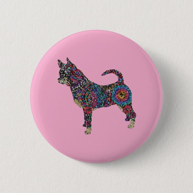 Badge Rond 5 Cm Chihuahua Button (Devant)