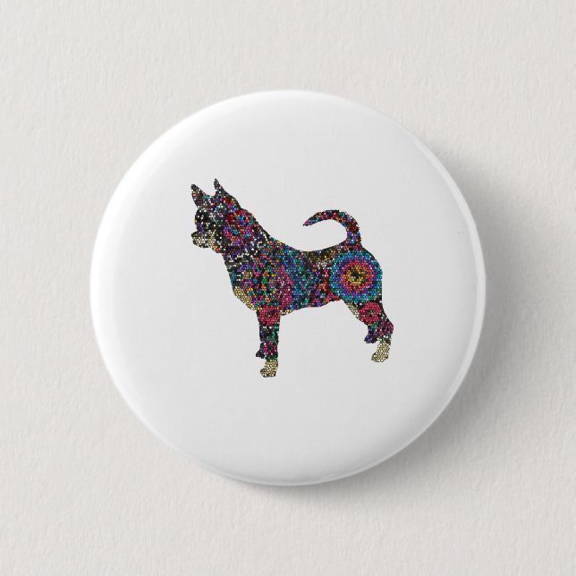 Badge Rond 5 Cm Chihuahua Button (Devant)