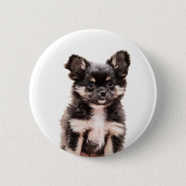 Badge Rond 5 Cm Chihuahua Chien chiot (Devant)