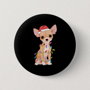 Badge Rond 5 Cm Chihuahua Chiens Arbre Chandail de Noël Jeu de Noë