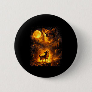 Badge Rond 5 Cm Chihuahua drôle hurlant à la lumière de la lune vi