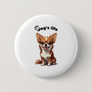 Badge Rond 5 Cm Chihuahua heureux � Design mignon pour les amateur