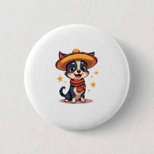 Badge Rond 5 Cm Chihuahua Mexique Cinco de Mayo Drôle Chien Copie