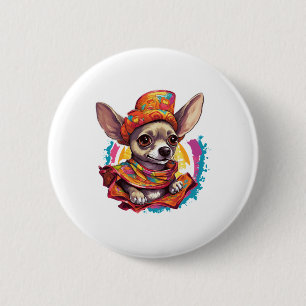 Badge Rond 5 Cm Chihuahua Mexique Cinco de Mayo Funny Chien