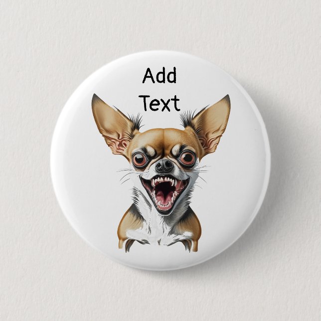 Badge Rond 5 Cm Chihuahua moyen personnalisé | Chiens amusants (Devant)