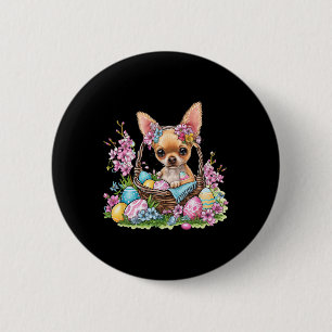 Badge Rond 5 Cm Chihuahua Pâques Chihuahua Oreilles de Lapin Graph