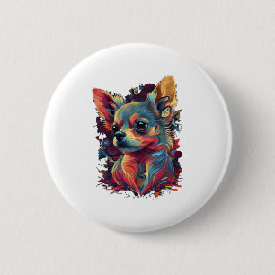 Badge Rond 5 Cm Chihuahua peinture Abstraite couleur mignonne chie