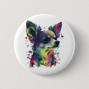Badge Rond 5 Cm Chihuahua peinture Abstraite couleur mignonne chie