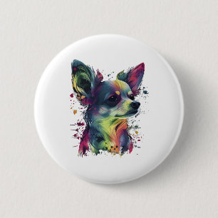 Badge Rond 5 Cm Chihuahua peinture Abstraite couleur mignonne chie
