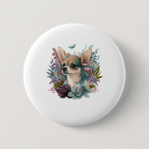 Badge Rond 5 Cm Chihuahua peinture Abstraite couleur mignonne chie