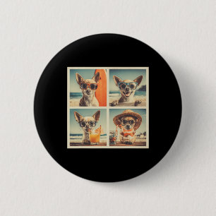 Badge Rond 5 Cm Chihuahuas Cool Lunettes Chien Mignons Vacances Pl