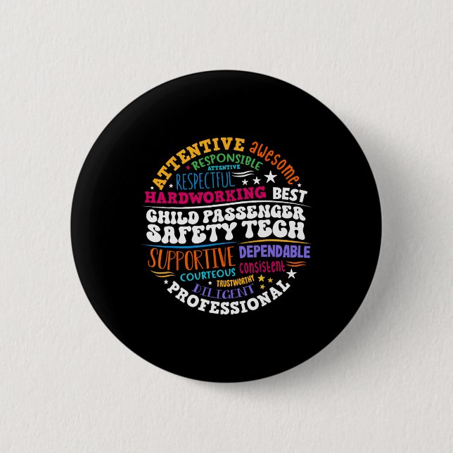Badge Rond 5 Cm Child Penger Safety Technician  (Devant)