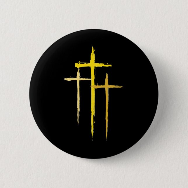 Badge Rond 5 Cm Childhood Cancer Awareness Cross Christian Costume (Devant)