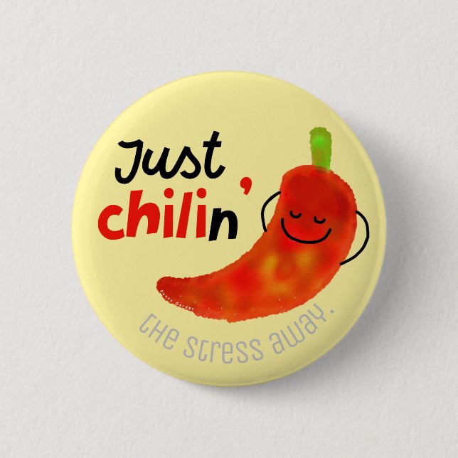 Badge Rond 5 Cm Chili Pepper Pun Positif - Juste chilien (Devant)
