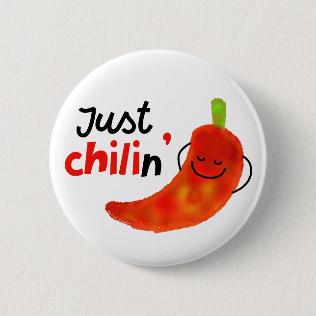 Badge Rond 5 Cm Chili Pepper Pun Positif - Juste chilien (Devant)