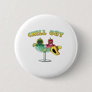 Badge Rond 5 Cm Chill Out Margarita Chili Peppers