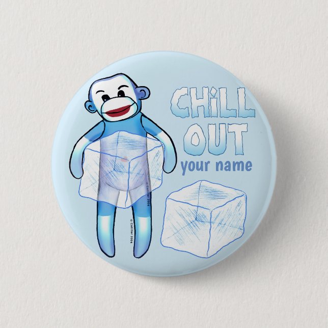 Badge Rond 5 Cm Chill Sock Monkey   (Devant)