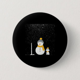 Badge Rond 5 Cm Chillin avec mes neiges Noël Snowman givré