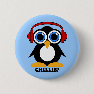 Badge Rond 5 Cm chillin de pingouin