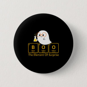 Badge Rond 5 Cm Chimie Boo L'élément De Surprise Joli Chimiste
