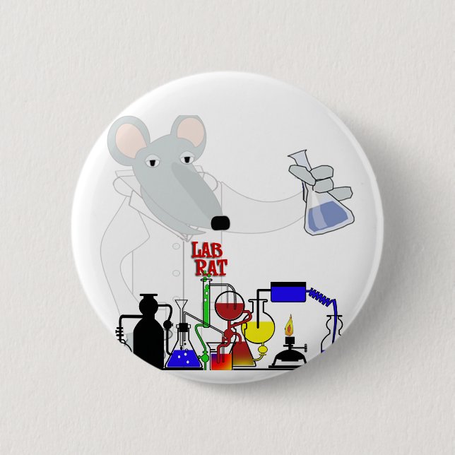 BADGE ROND 5 CM CHIMIE LAB RAT (Devant)