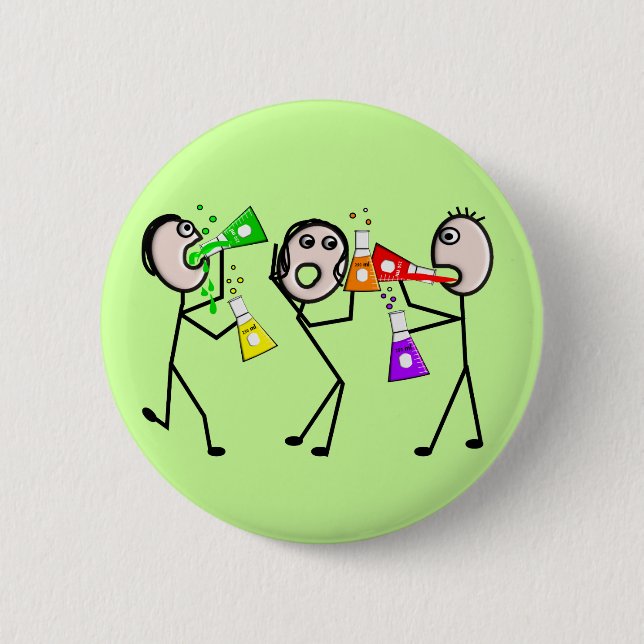 Badge Rond 5 Cm Chimie/personnages en allumettes cadeaux de (Devant)