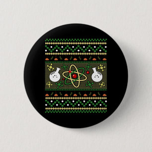 Badge Rond 5 Cm Chimie Vilain cadeau d'ingénieur de Noël