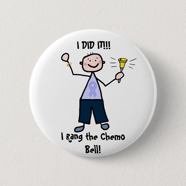 Badge Rond 5 Cm Chimio Bell - le Général Cancer Male (Devant)