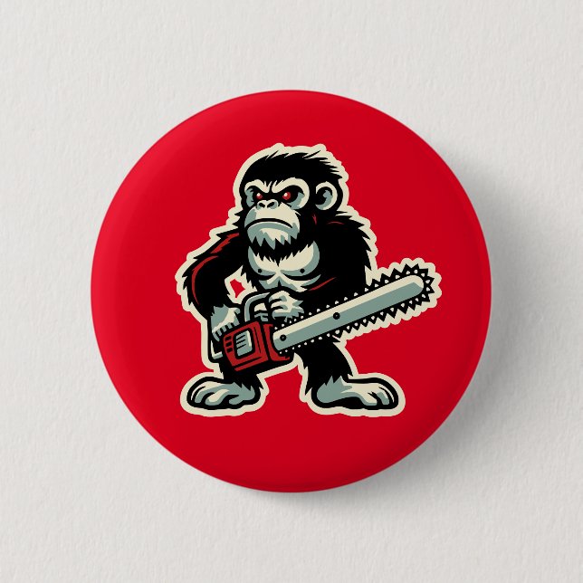 Badge Rond 5 Cm Chimp de scie (Devant)