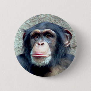 Badge Rond 5 Cm Chimpanzé