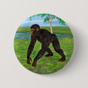 Badge Rond 5 Cm Chimpanzé