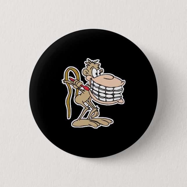 Badge Rond 5 Cm chimpanzé avec accolades (Devant)