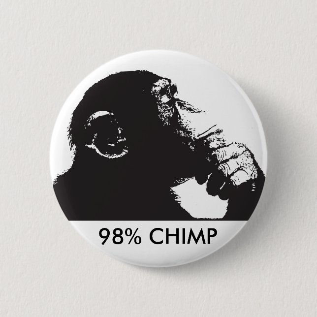 Badge Rond 5 Cm CHIMPANZÉ de 98% (Devant)