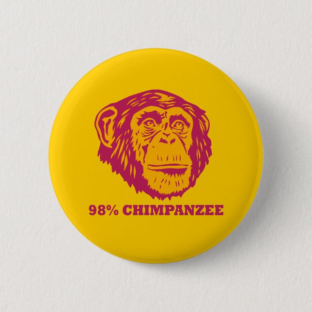 Badge Rond 5 Cm Chimpanzé de 98% (Devant)
