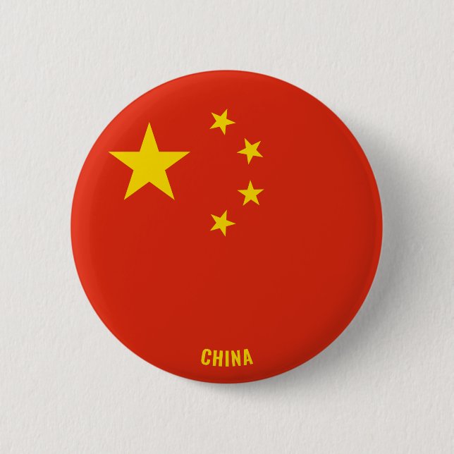 Badge Rond 5 Cm Chine Drapeau mignon patriotique (Devant)