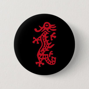 Badge Rond 5 Cm Chinois Mah Jong Dragon Rouge Carrelage Mahjong Co