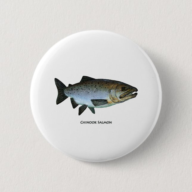 Badge Rond 5 Cm Chinook - saumon quinte (Devant)